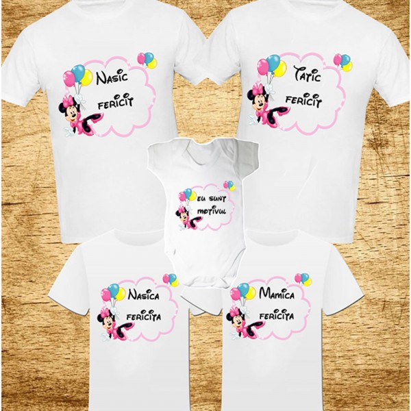  Set tricouri moț și body motivul fericirii fetita