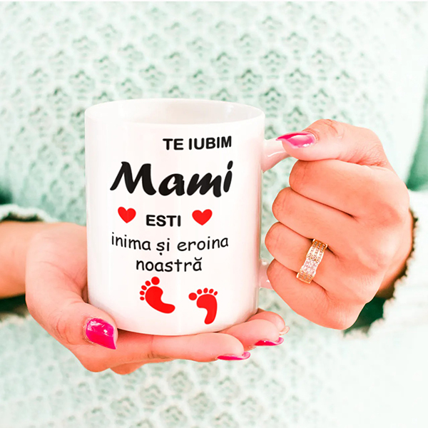 Cana personalizata Te iubim mami