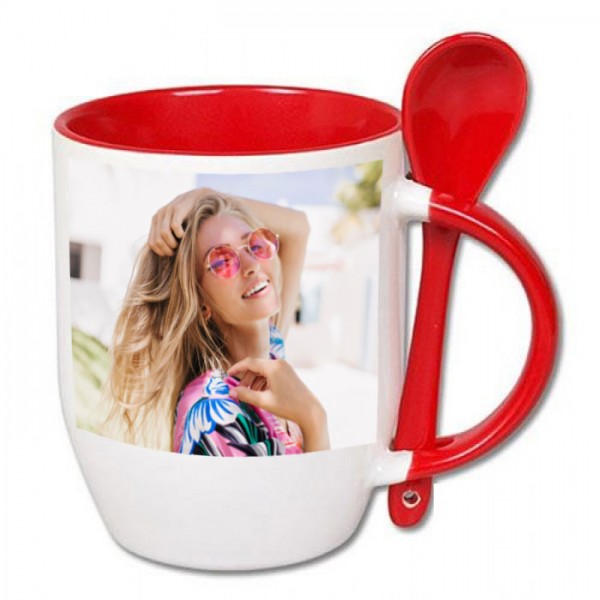 Cana cu lingurita personalizata cu 1 poza