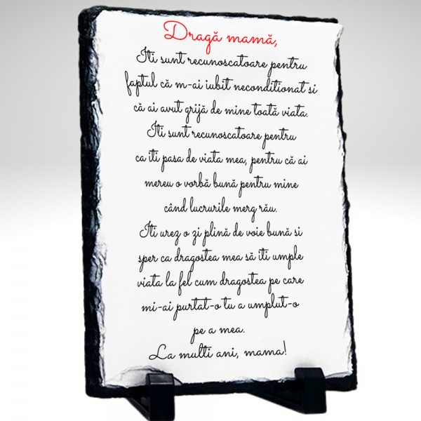 Placa ardezie cu mesaj pentru mama
