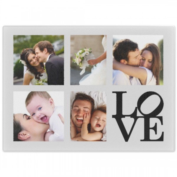 Tocator personalizat LOVE cu 5 poze