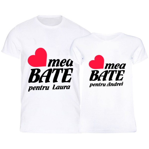 Tricouri cuplu inima mea bate