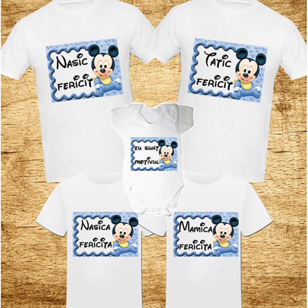 Set tricouri moț și body motivul fericirii baiat