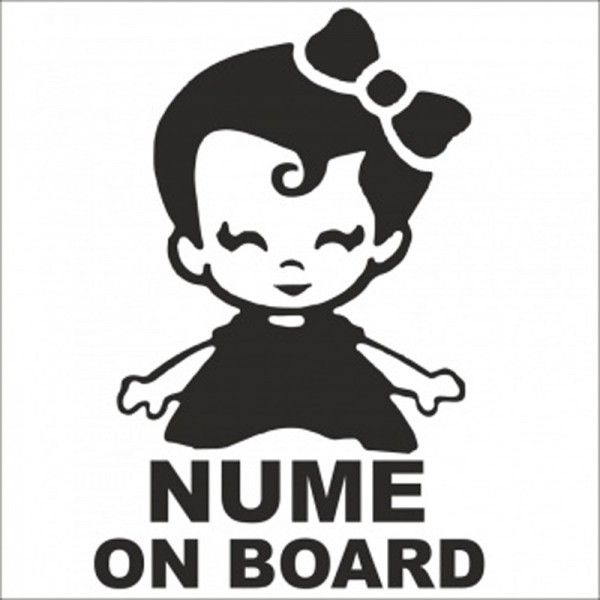 Sticker auto personalizat cu nume fata