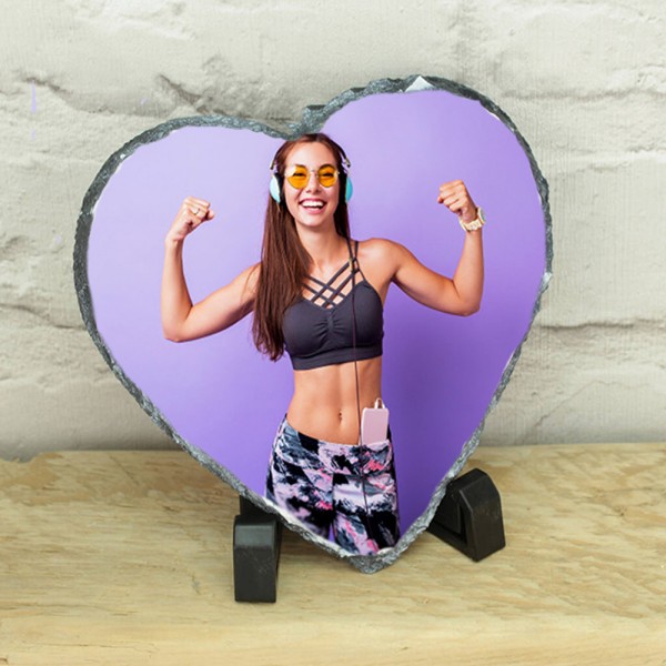 Placa ardezie inima personlizata cu poza