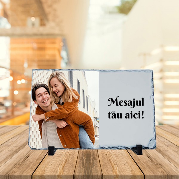Placa ardezie personalizata cu poza si mesaj personal