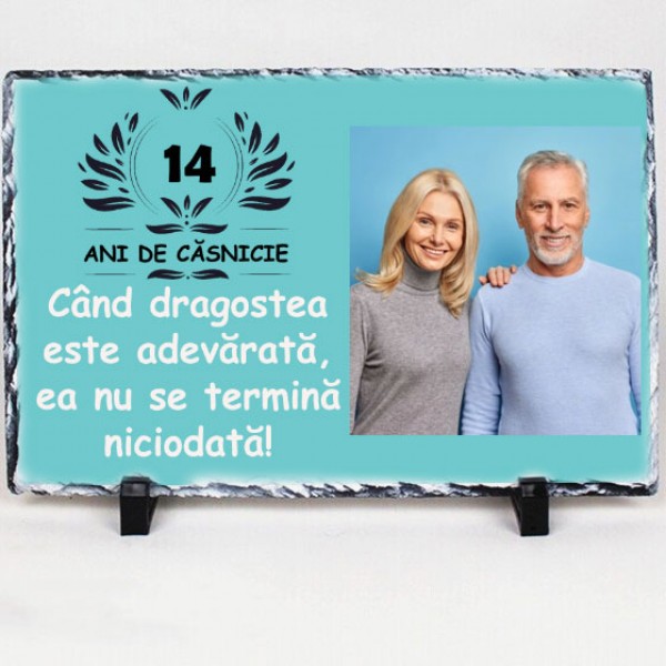 Placa ardezie cu mesaj de aniversare casatorie